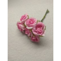 Цветы из ткани 2,5 см в пучках (6 шт) цв. розовый, цена за пучок